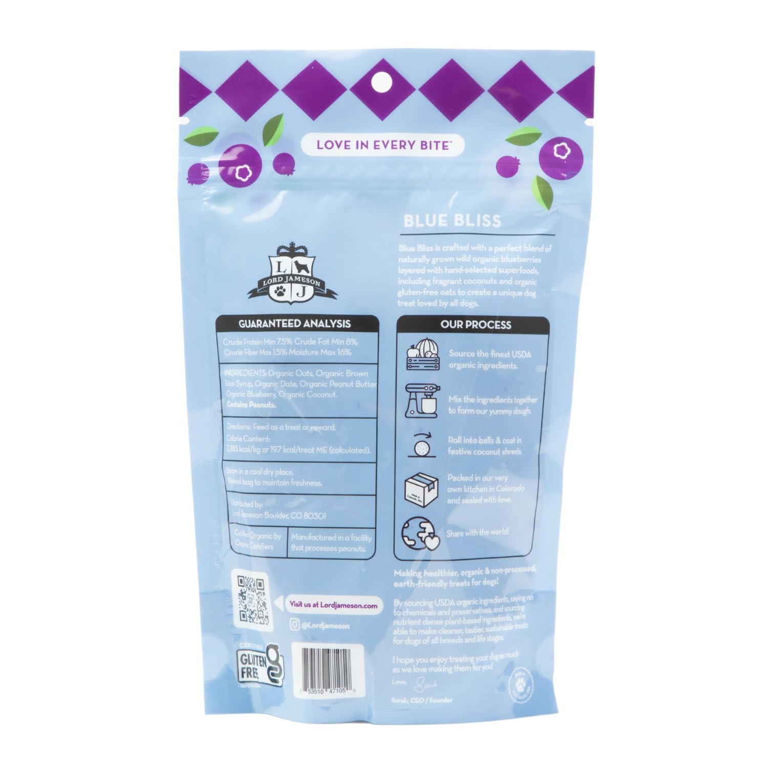Friandise moelleuse sans cuisson Lord Jameson Blue Bliss pour chien.