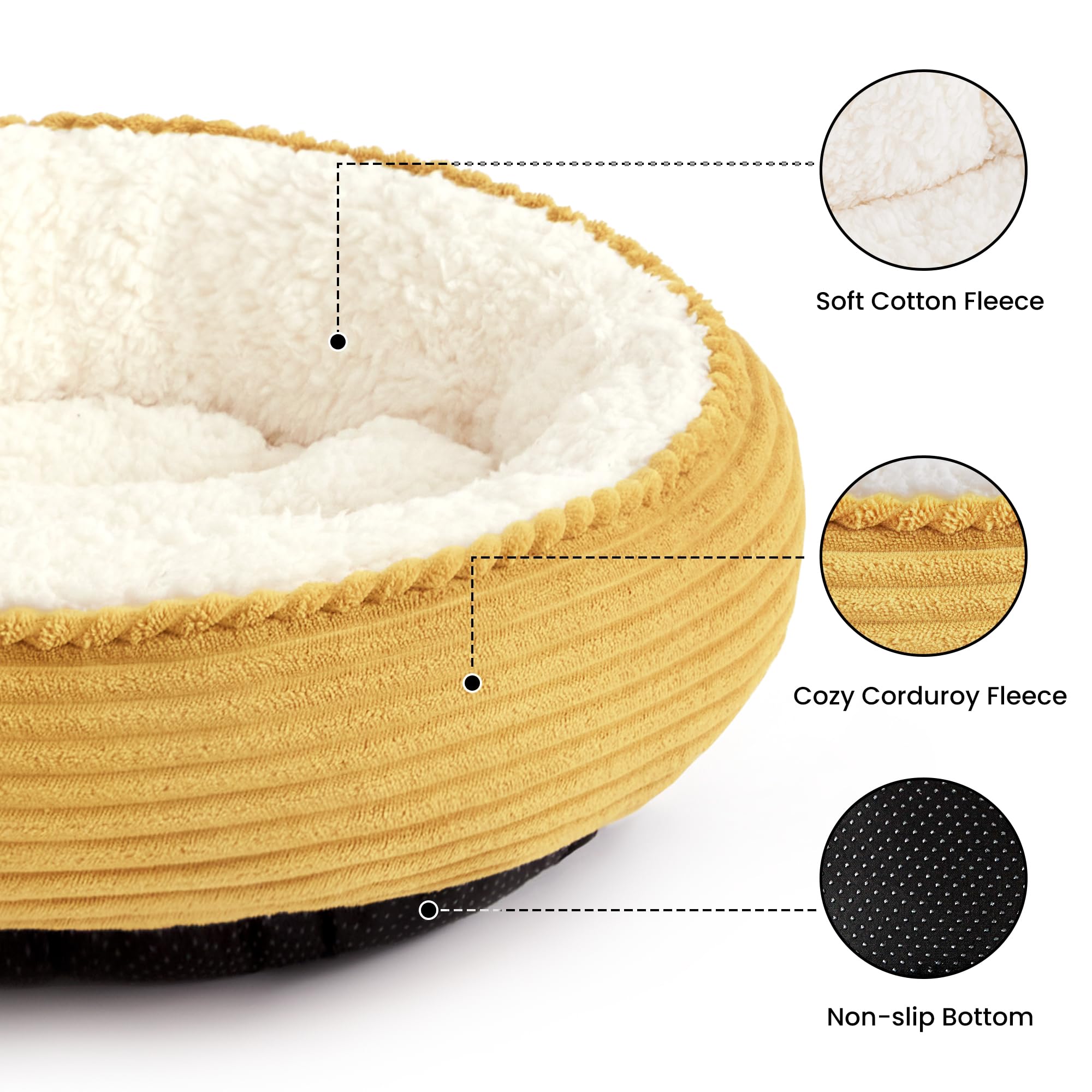 Love's cabin donut cama anti-deslizante para gatos y perros pequeños en casa