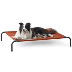 Cama elevada Love's cabin para perro grande con malla transpirable y terracota que mantiene cómodo al descanso