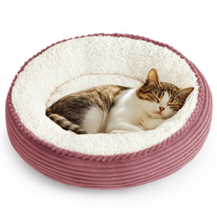 Love's cabin: cama nido redonda de 20 pulgadas para siestas cómodas en gatos y perros pequeños.