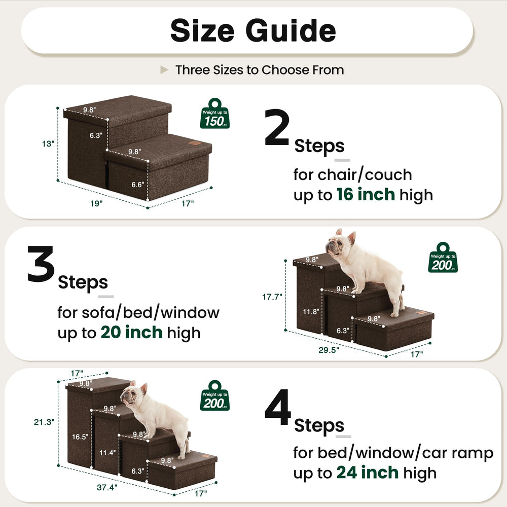 Love's cabin escalones para perros con almacenamiento de 4 bolsillos, manteniendo accesorios al alcance.
