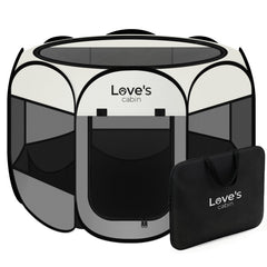 Love's Cabin Playpen para perro pequeño con 8 paneles circulares y malla gruesa
