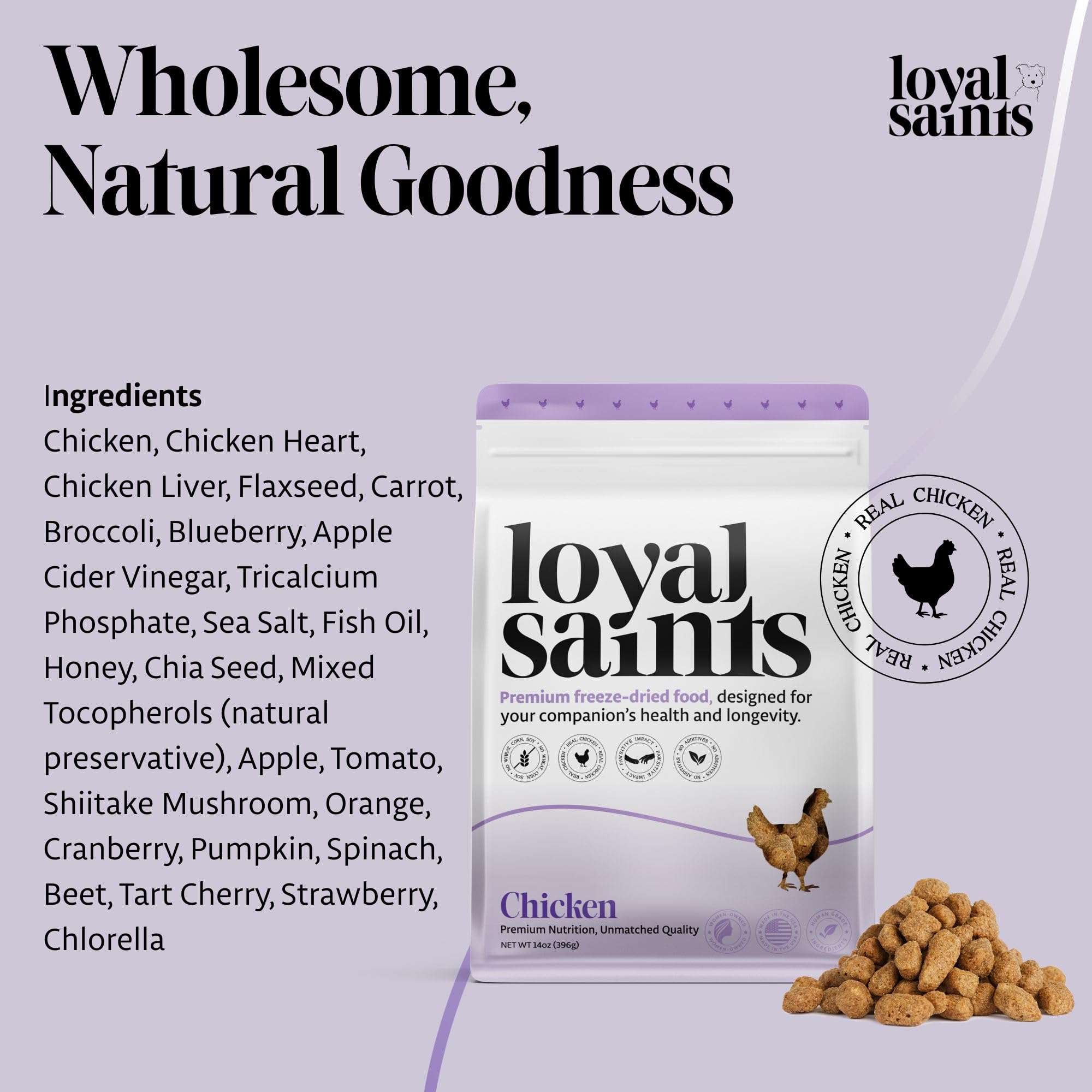Loyal Saints opción de viaje: alimento liofilizado sin refrigeración.
