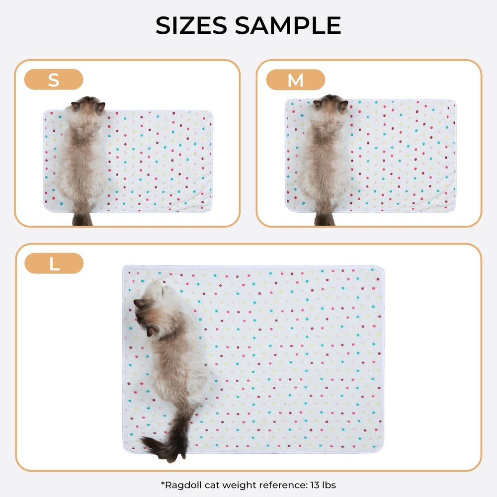 Luciphia couverture pois brun 30x20, refuge chaud pour chat ou petit chien.