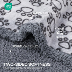 Manta reversibe Luciphia con sherpa suave para mascotas.