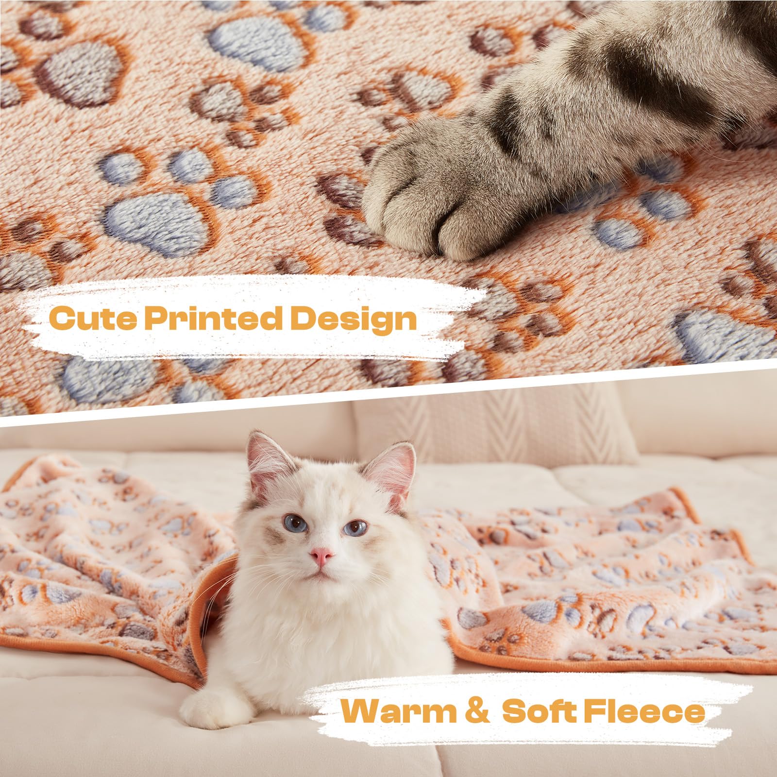 Luciphia manta doble cara de terciopelo, tacto suave y cálido para peludos.