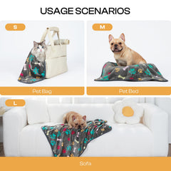 Manta Luciphia patitas estampado marrón, ideal para sofá o cama.