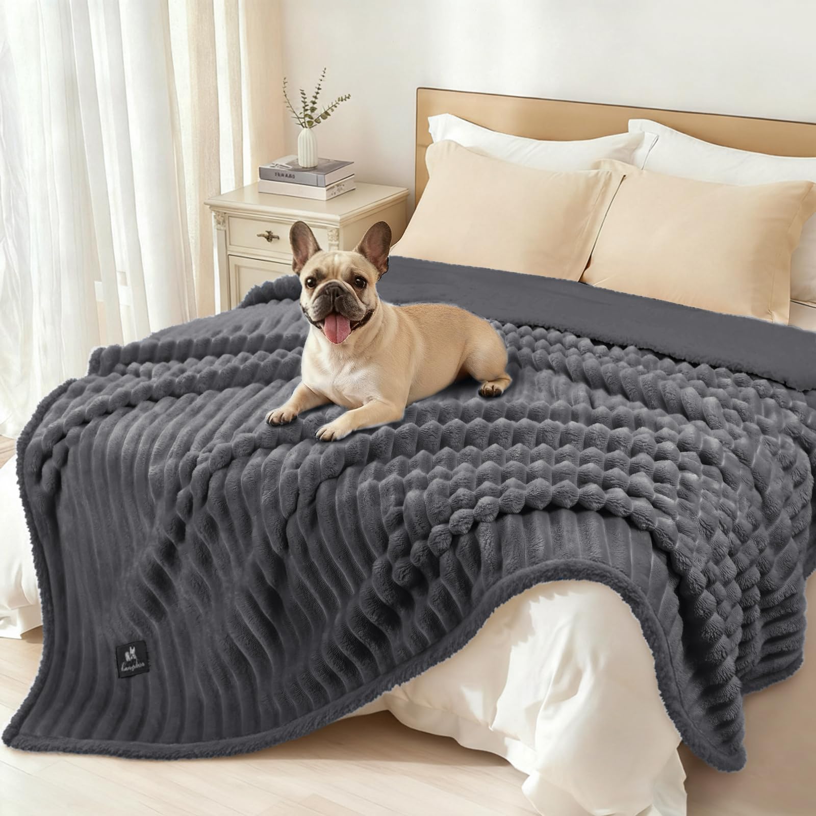 Manta Luciphia para perros grandes con doble cara, confort duradero para todas las estaciones.