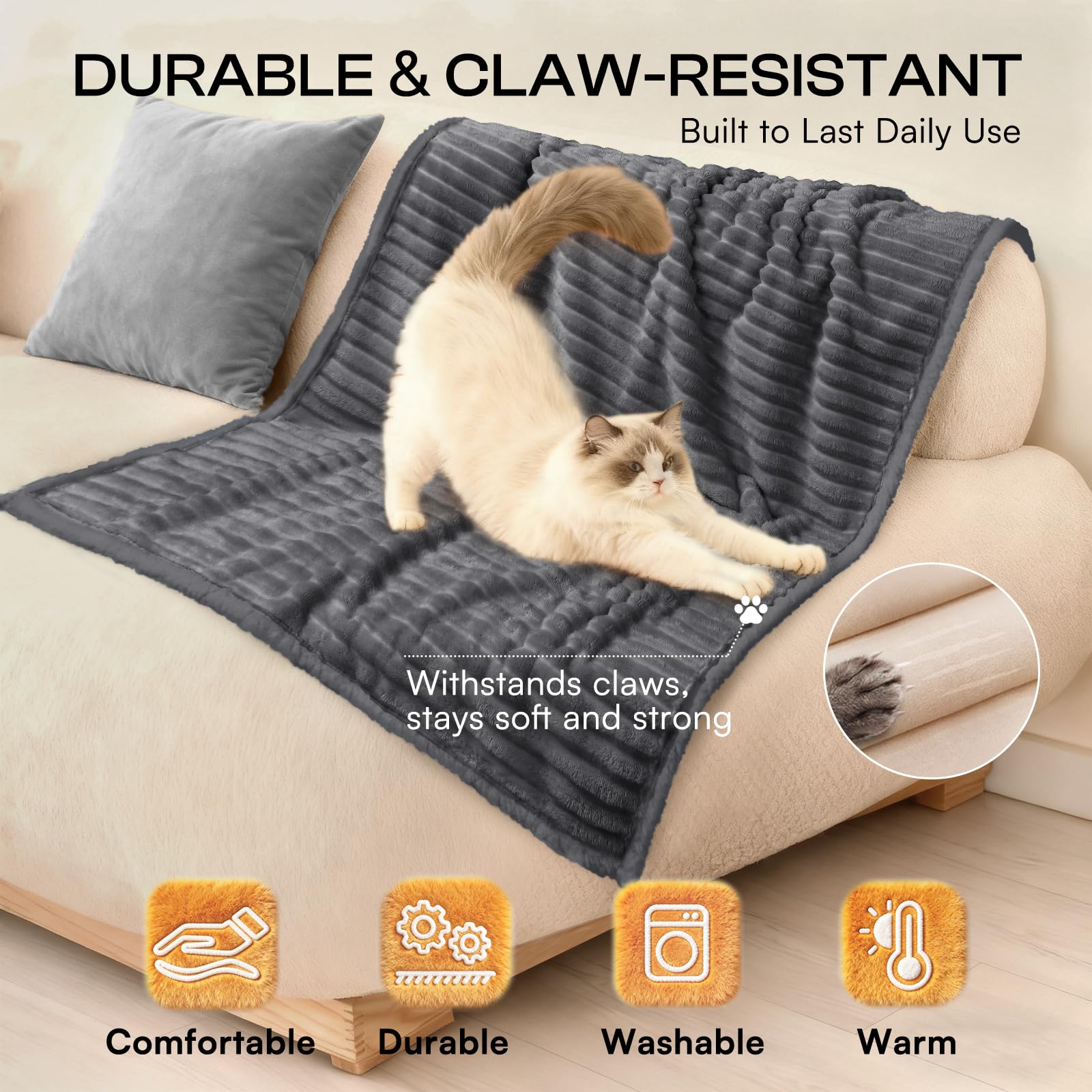 Manta Luciphia para perro grande, ideal para sofá, cama o jaula.