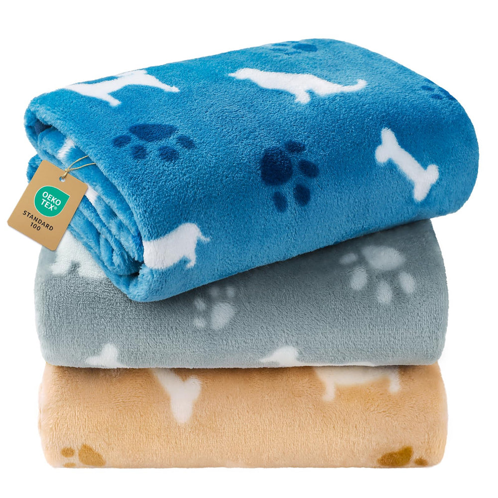 Manta Luciphia para mascotas con impresión de perro, suave y cálida para siestas.