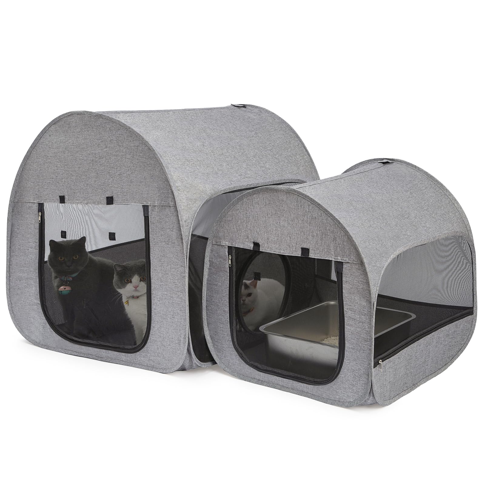 LUCKITTY, corral para gatos desplegado, ideal para convivencia de varias mascotas.