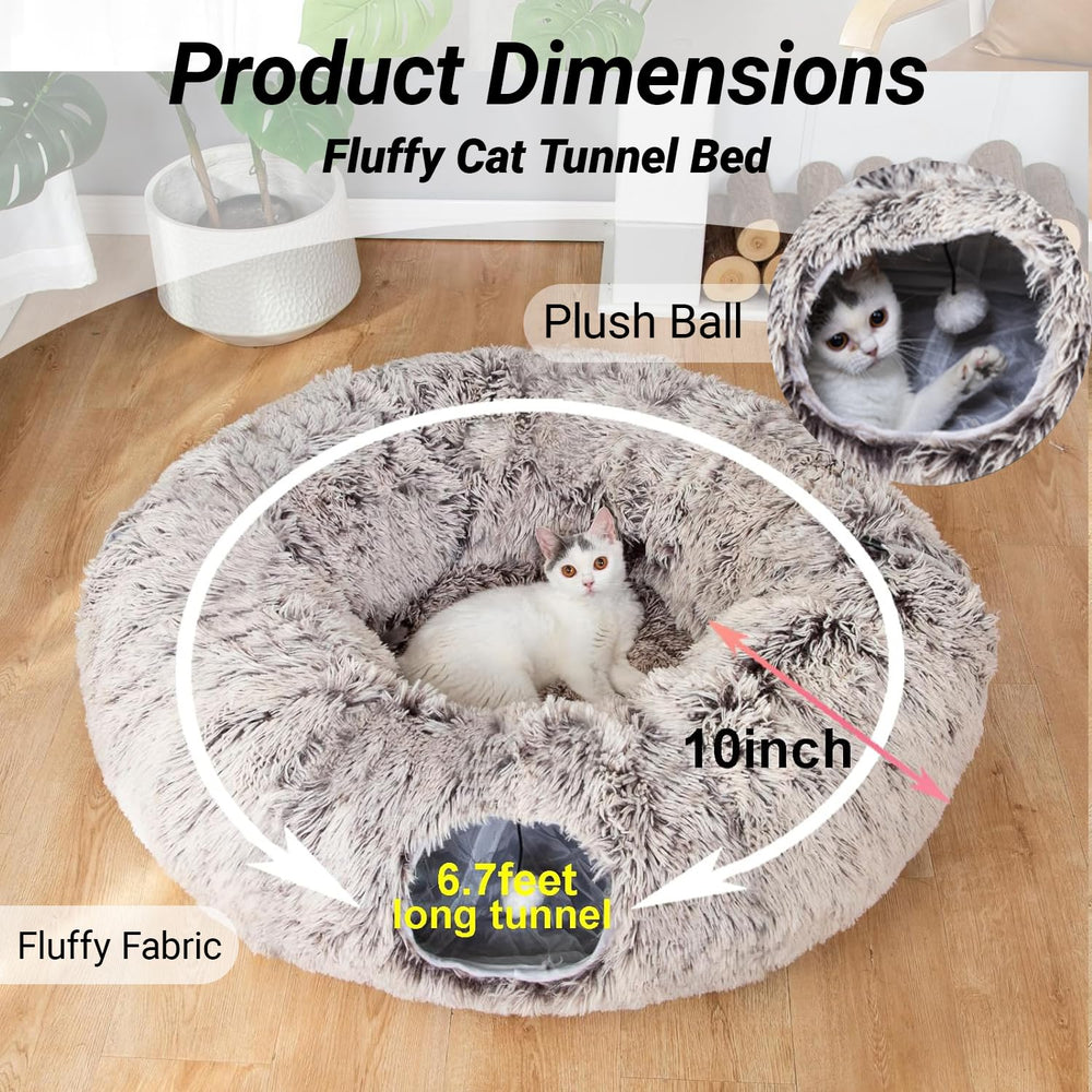 LUCKITTY tunel-gato-configuracion-circulo ofrece juego y descanso seguro para tu mascota