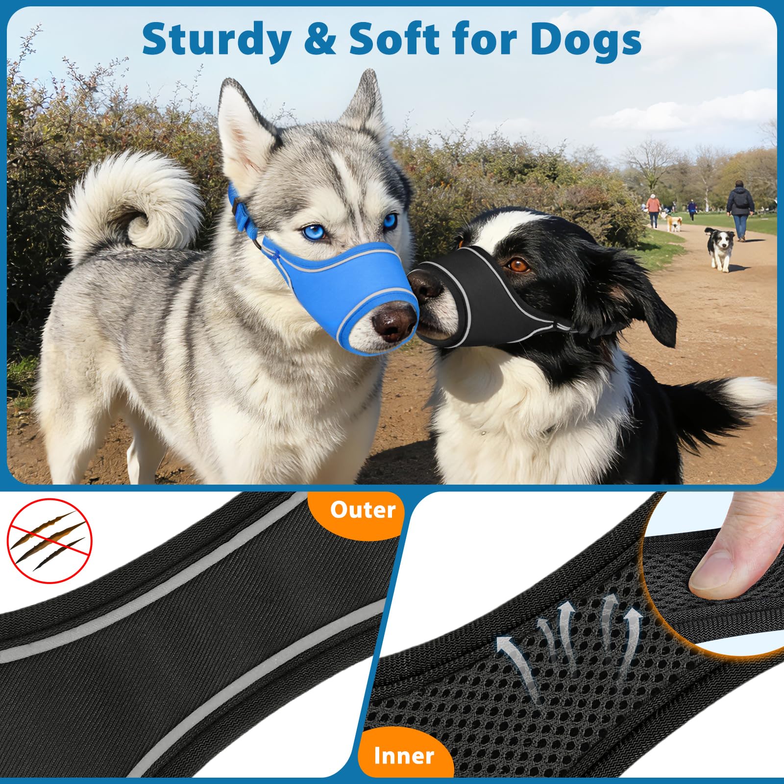 LUCKYPAW bozal con interior suave para confort al usar
