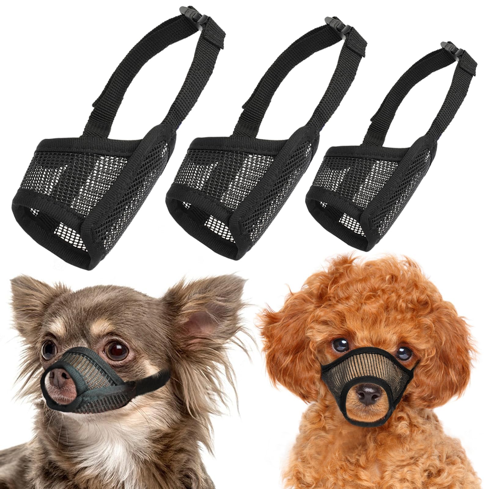 LUCKYPAW bozal de malla transpirable para perro, cómodo y ventilado.