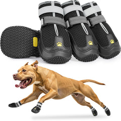 Los zapatos LUCKYPAW para perros muestran la guía de medición para un ajuste preciso.