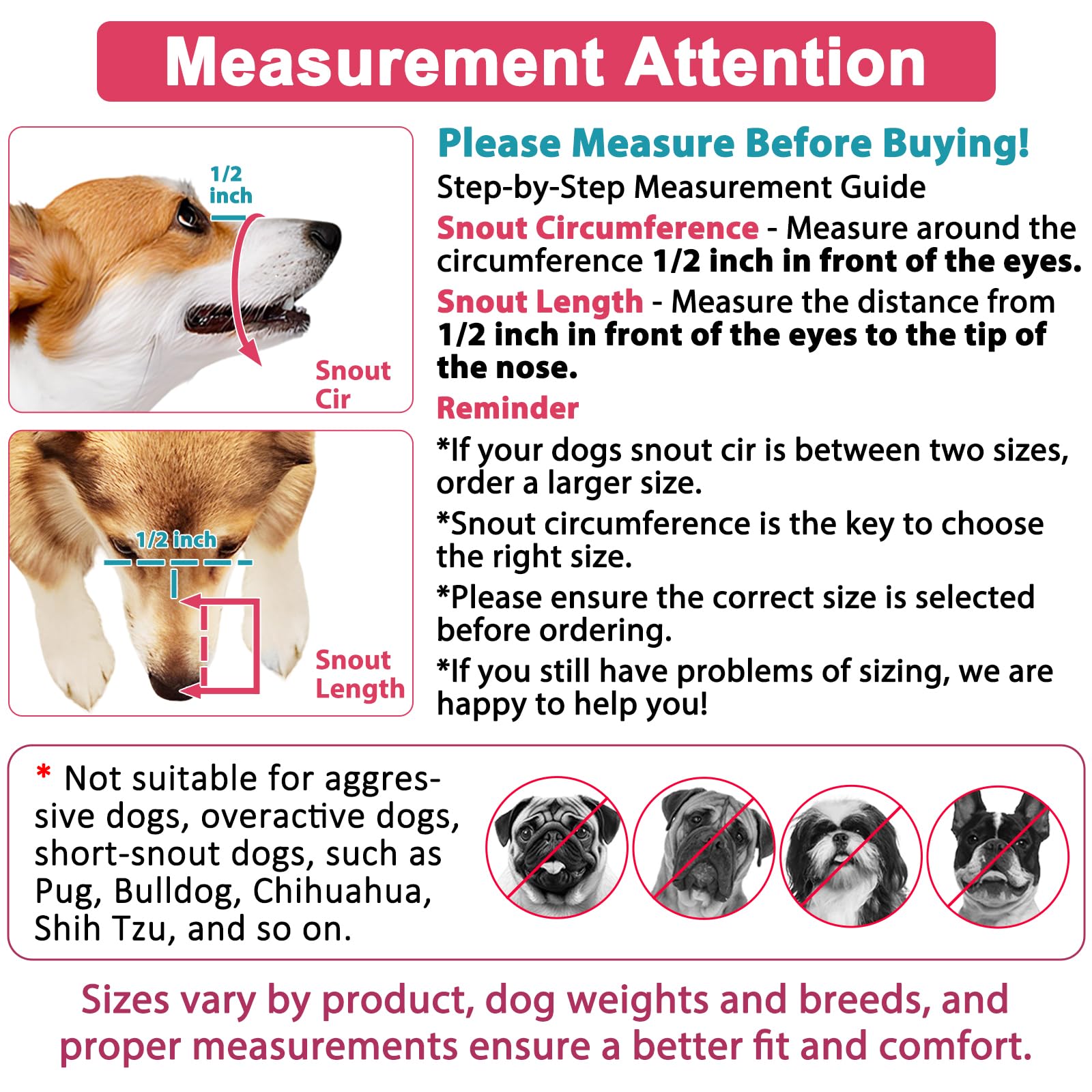 LUCKYPAW mordaza para perro, malla transpirable, ideal para paseos calmados.