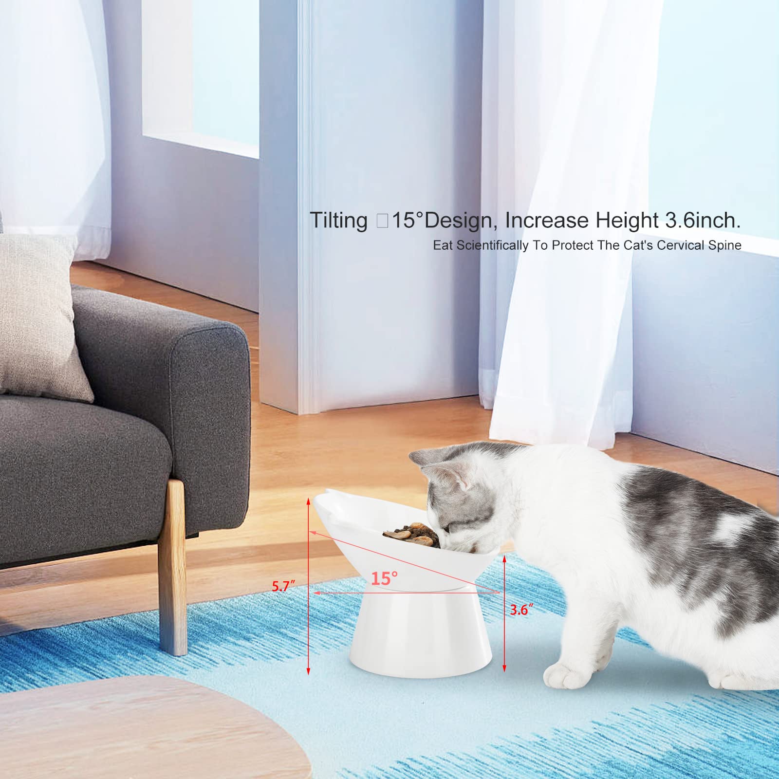 Bol LuckyPots à hauteur avant et arrière ergonomique pour les repas.