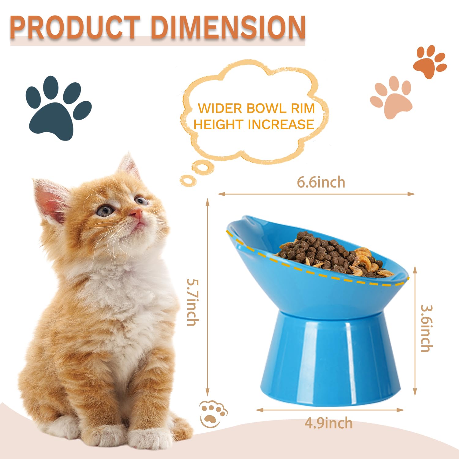 LuckyPots plato gato desmontable anti-vómito mejora accesibilidad y limpieza