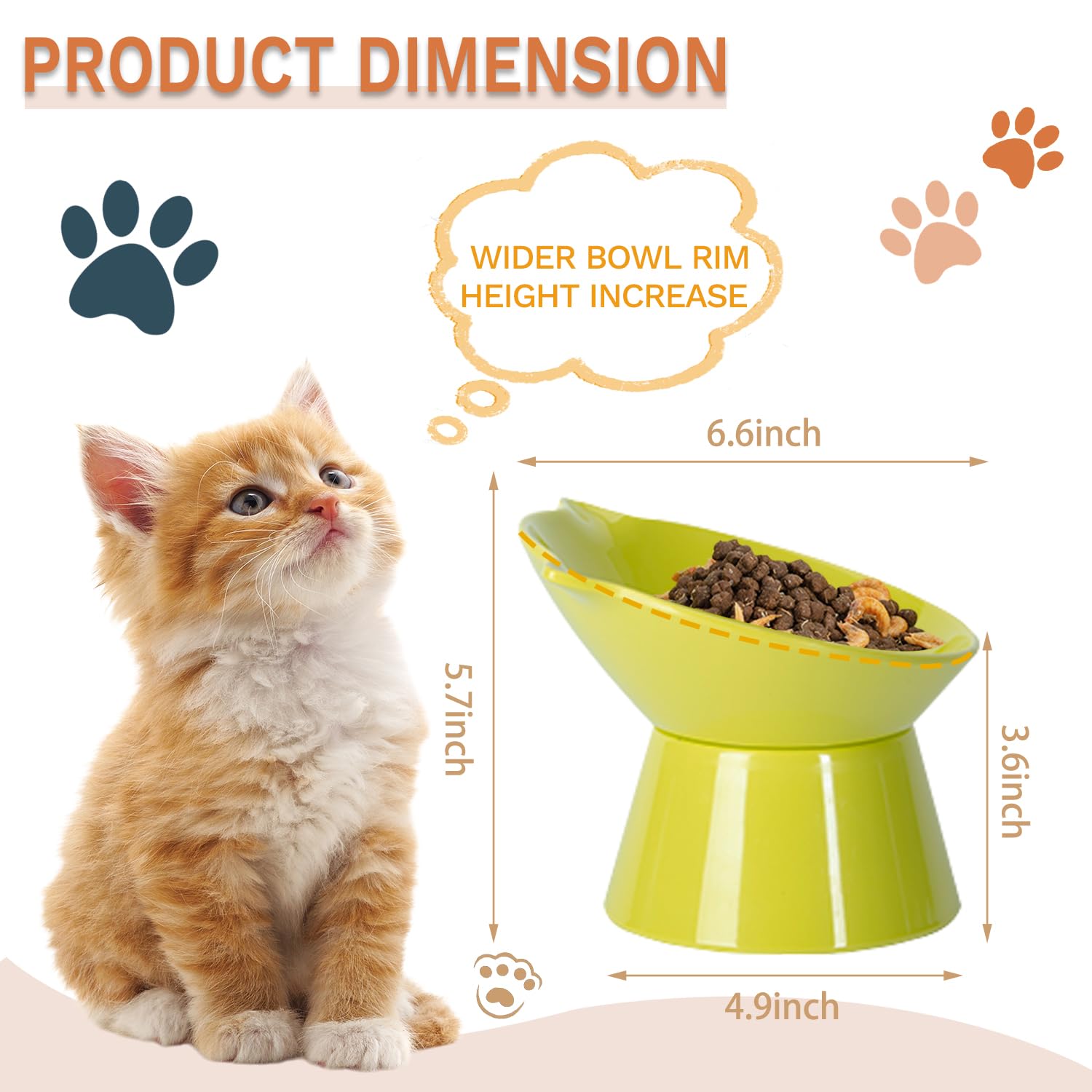 LuckyPots tazones elevados, diseño ergonómico para gatos, mejora la postura al comer.