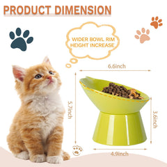 LuckyPots tazones elevados, diseño ergonómico para gatos, mejora la postura al comer.