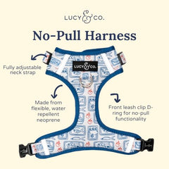 Lucy & Co. arnés ajustable frontal mejora entrenamiento sin tirones.