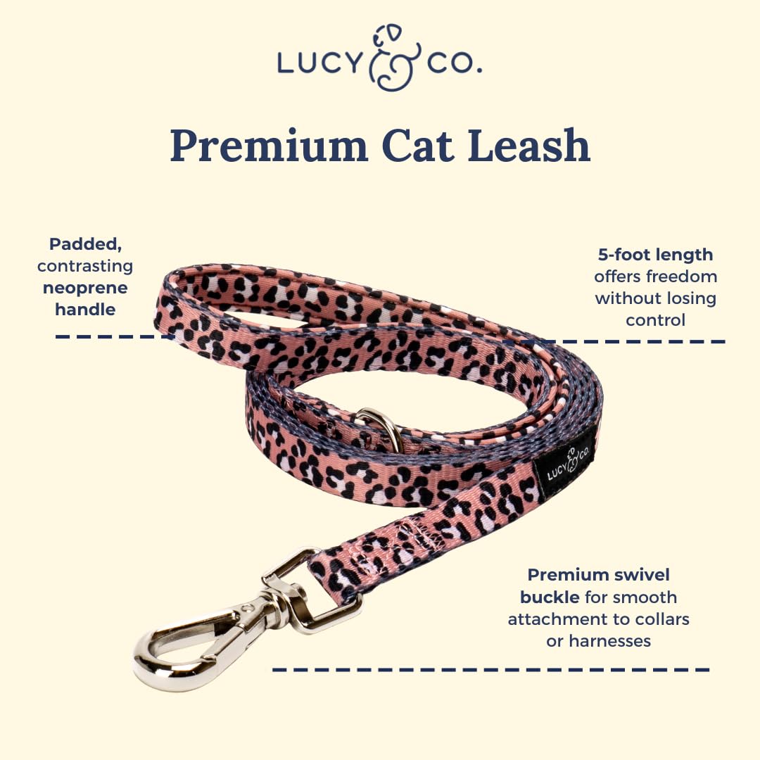 Lucy & Co. correa de 40 pies acolchada con mango ergonómico para paseos suaves.