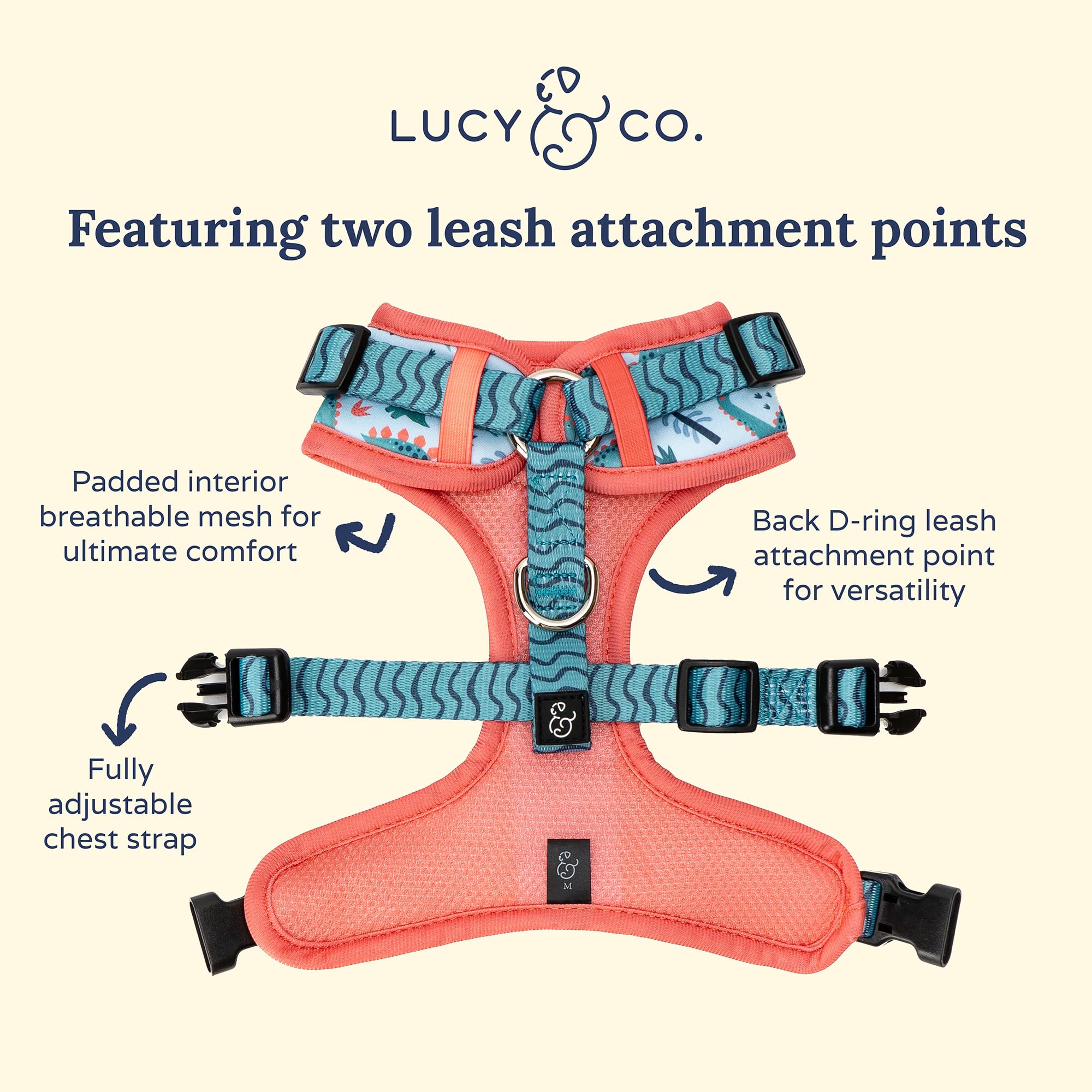 Lucy & Co. DinoROAR: ajuste cuello y pecho para un ajuste cómodo