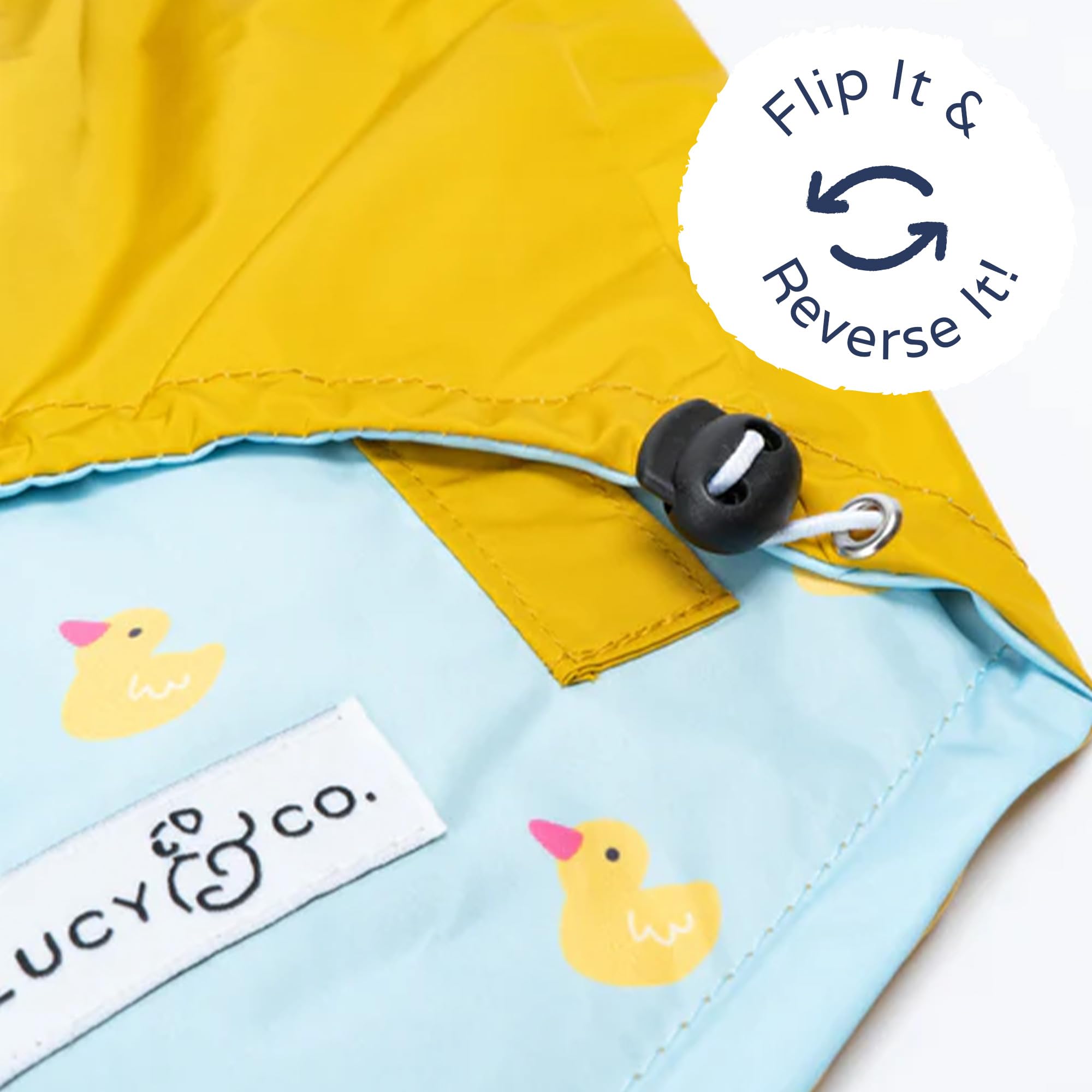 Lucy & Co. Lucky Ducky: capucha protege las orejas del perro durante la lluvia.
