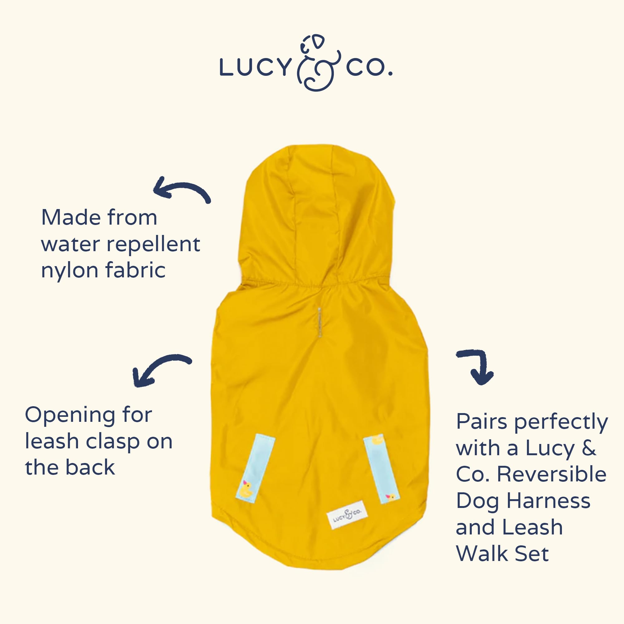 Lucy & Co. Lucky Ducky: cierre de cremallera resistente para ponérselo fácilmente.