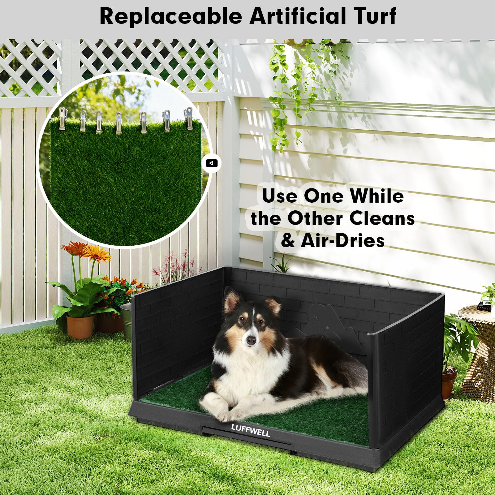 LUFFWELL pasto artificial duradero para uso prolongado y cómodo.