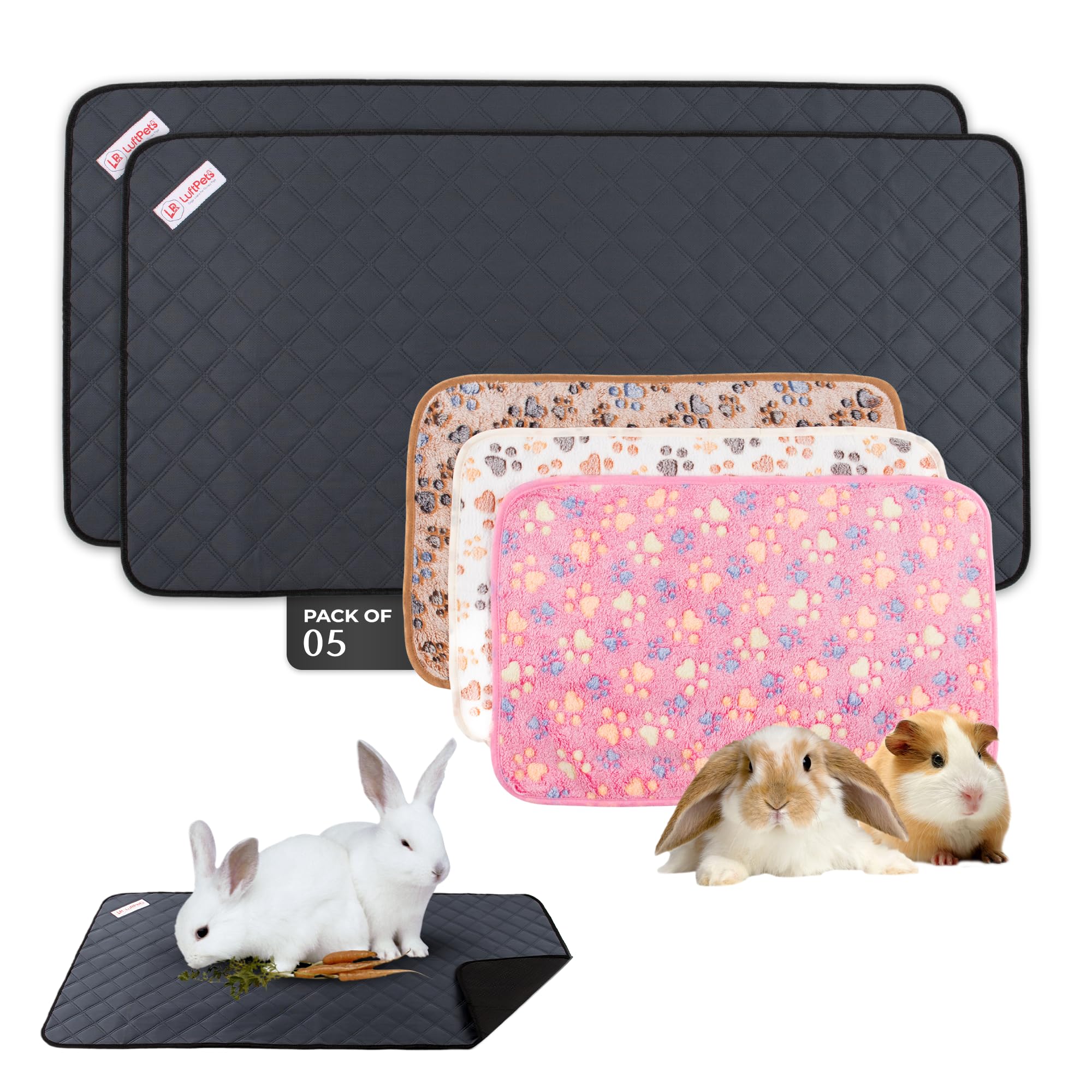 LUFTPETS alfombrillas jaula conejo 24x47, absorben humedad para jaula limpia
