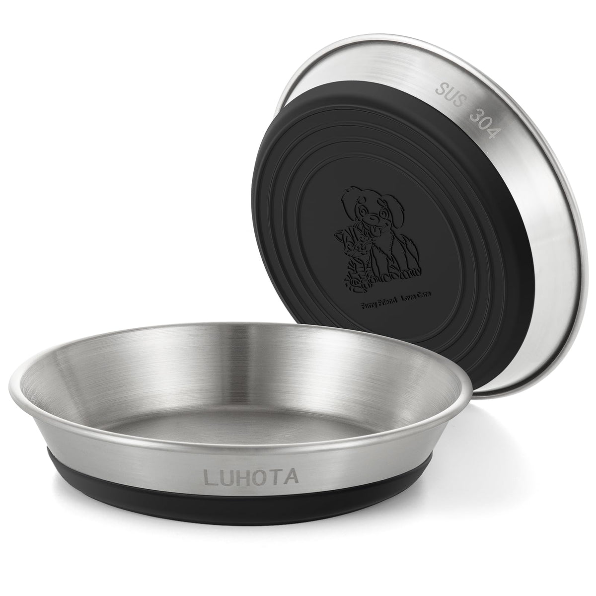 Cuenco LUHOTA para gatos de acero 304, duradero para comida y agua.