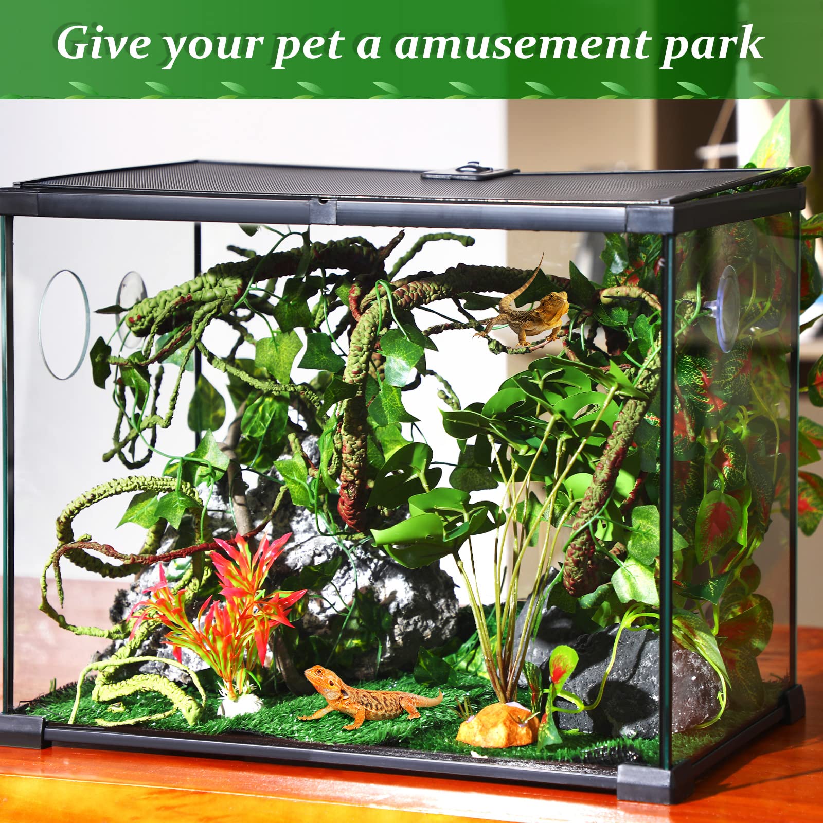LuinaBio lianas flexibles para terrario, múltiples configuraciones
