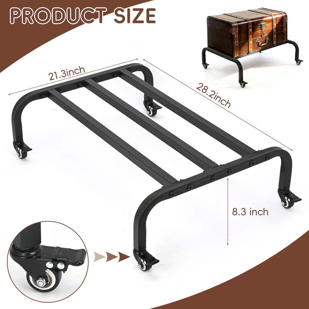 Lukar Tack Trunk Stand con carga de hasta 330 lb, ideal para cajas de aparejos pesadas.