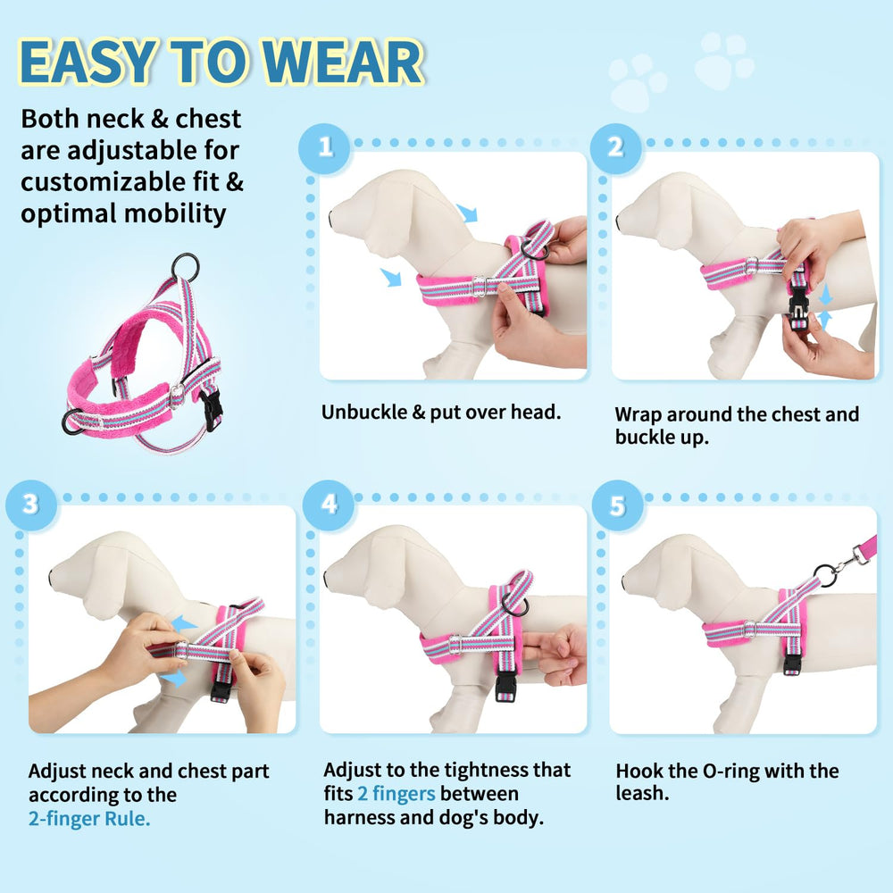 Lukovee arnés fucsia para perros pequeños, confort y estilo