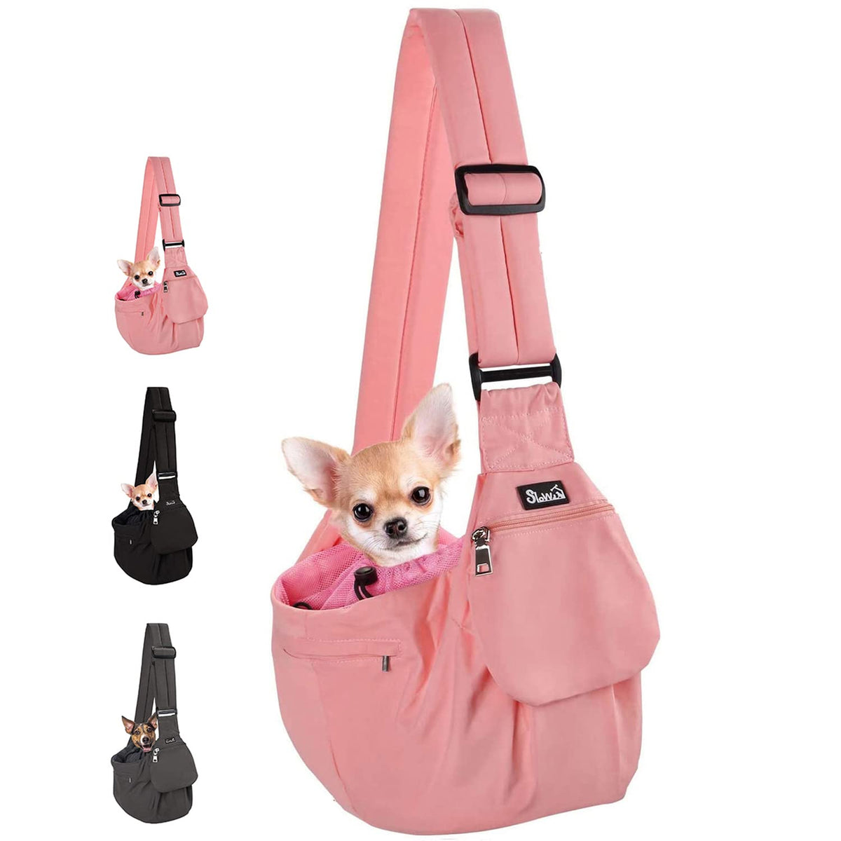 Lukovee canguro para perros con fondo duro desmontable para estabilidad en paseos.