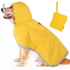 Lukovee capa para perros con capucha transparente, protección contra lluvia.