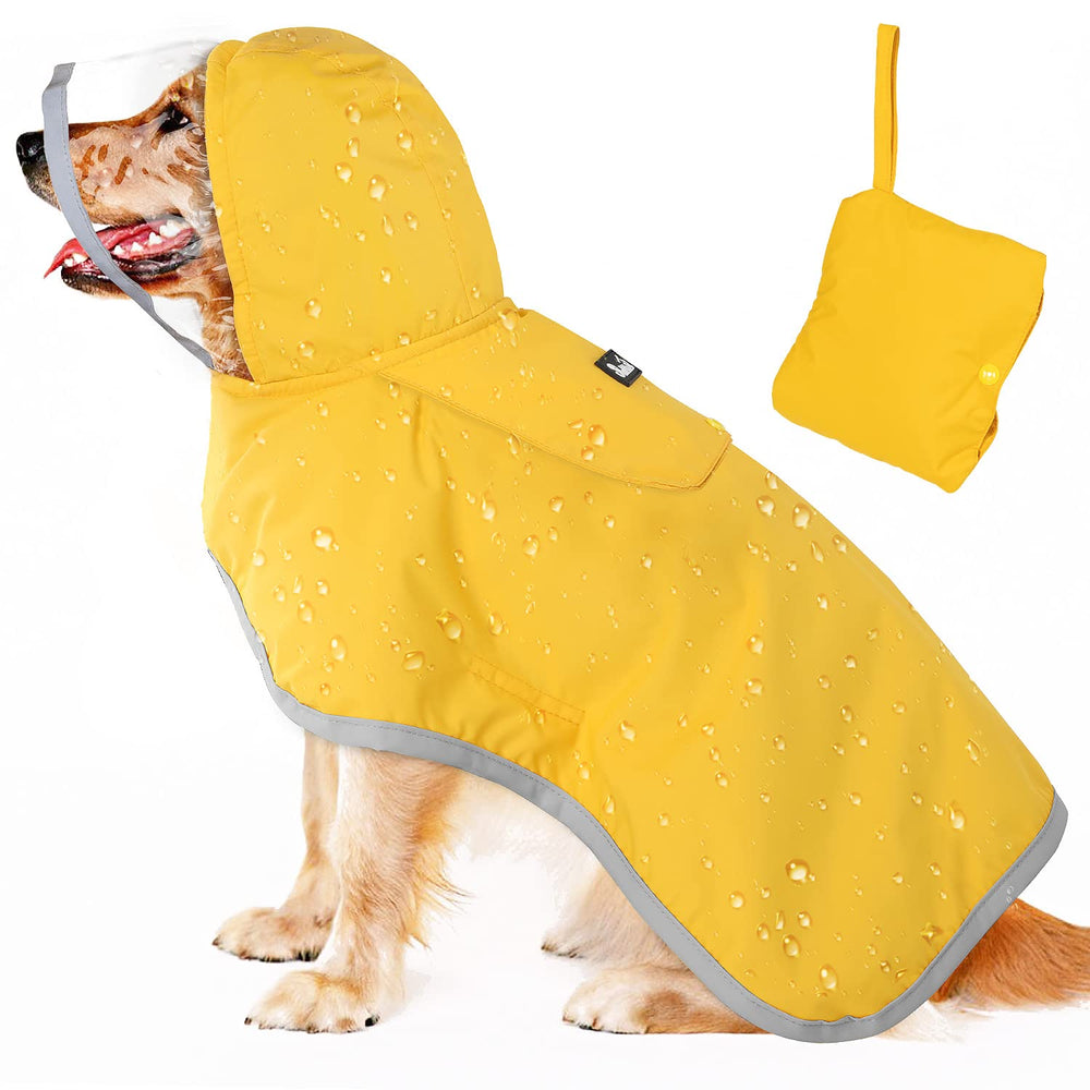 Lukovee impermeable para perros, frente amarillo, mantiene a tu mascota seca bajo la lluvia.