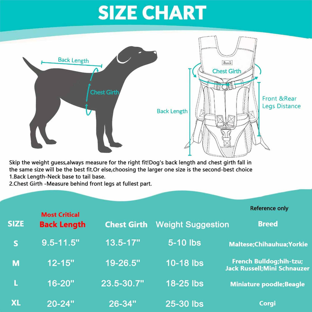 Mochila frontal Lukovee para perro, ventilación de malla para días calurosos