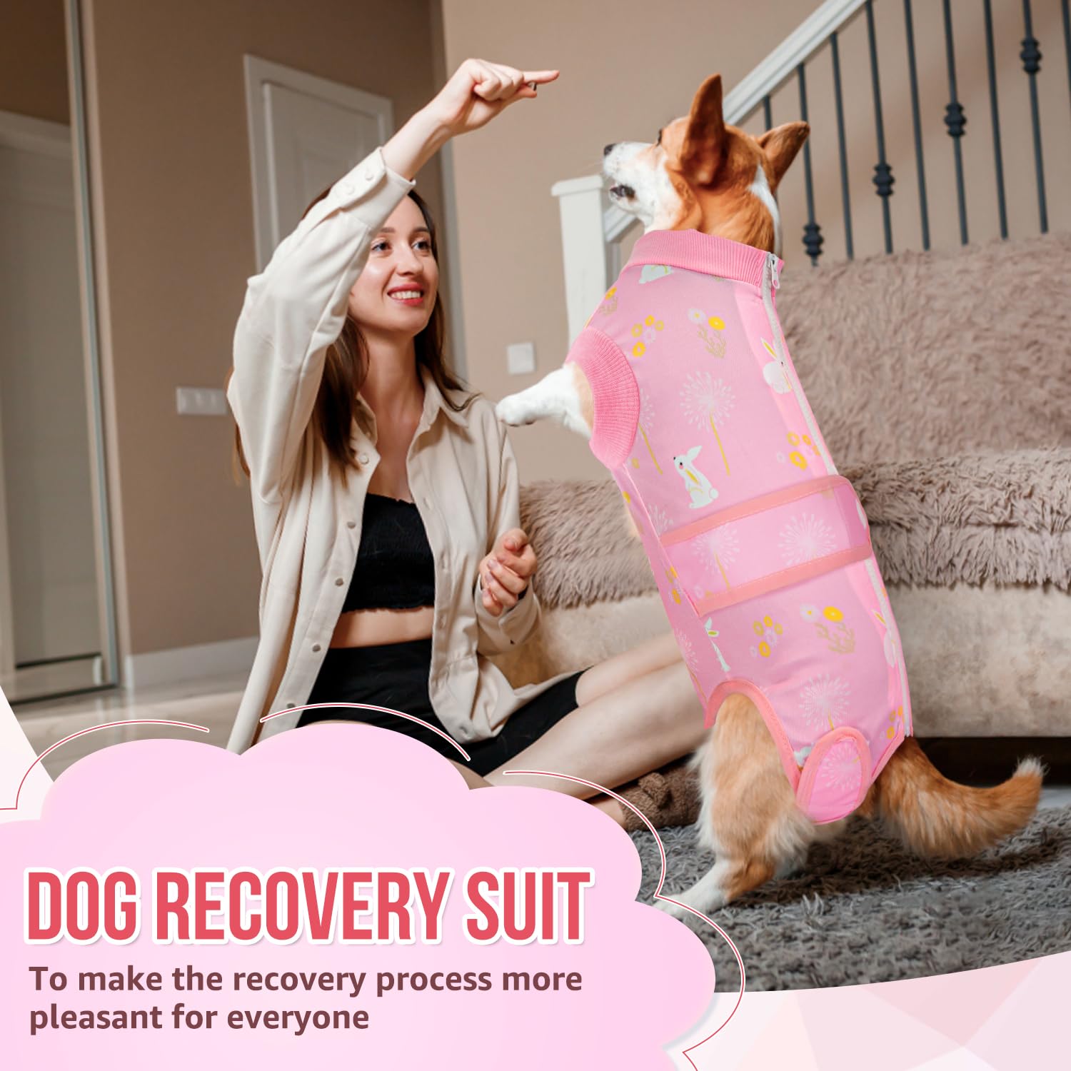 Lukovee Recovery Suit diseño unisex para todos los perros.