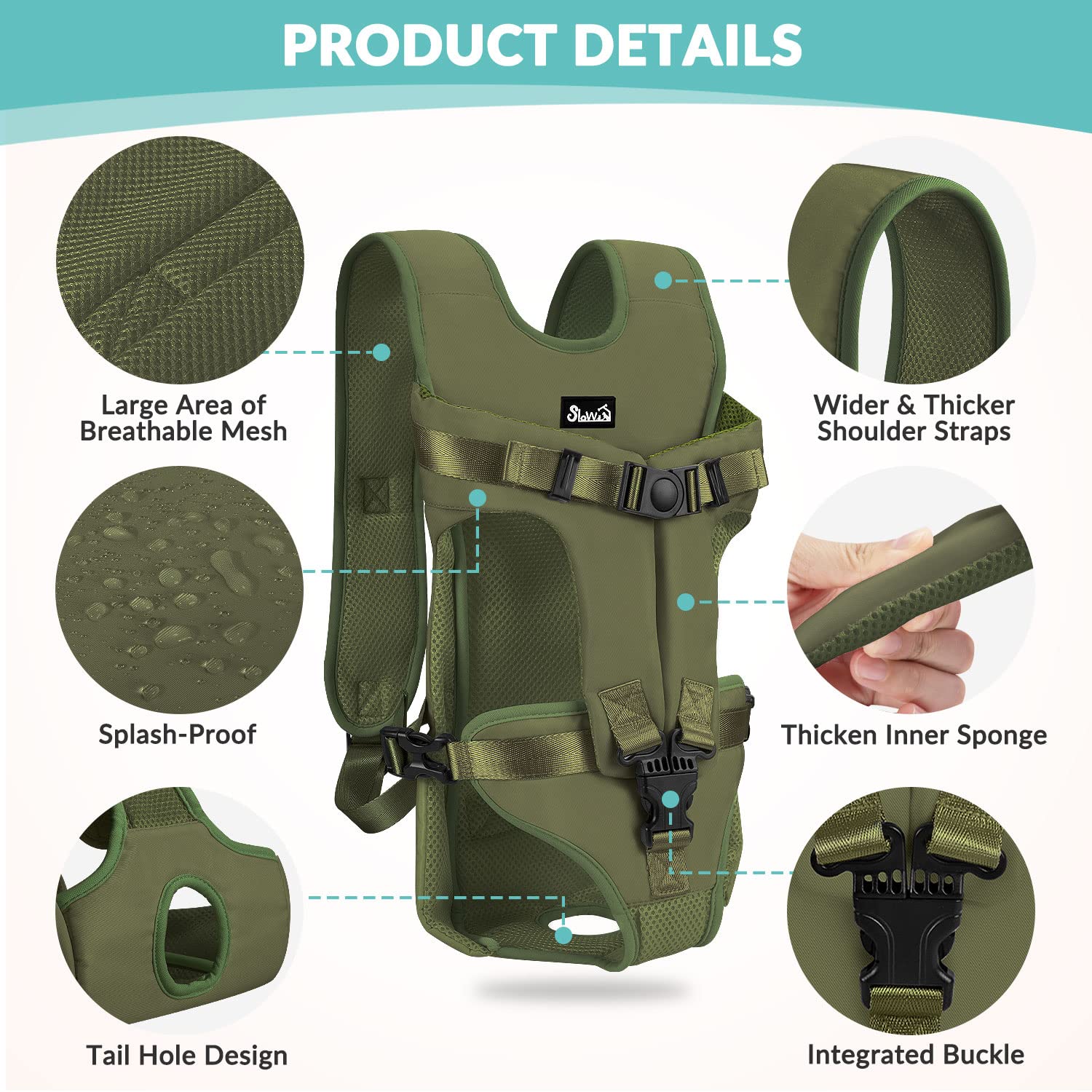 Portador Lukovee para perro, ajuste seguro durante caminatas