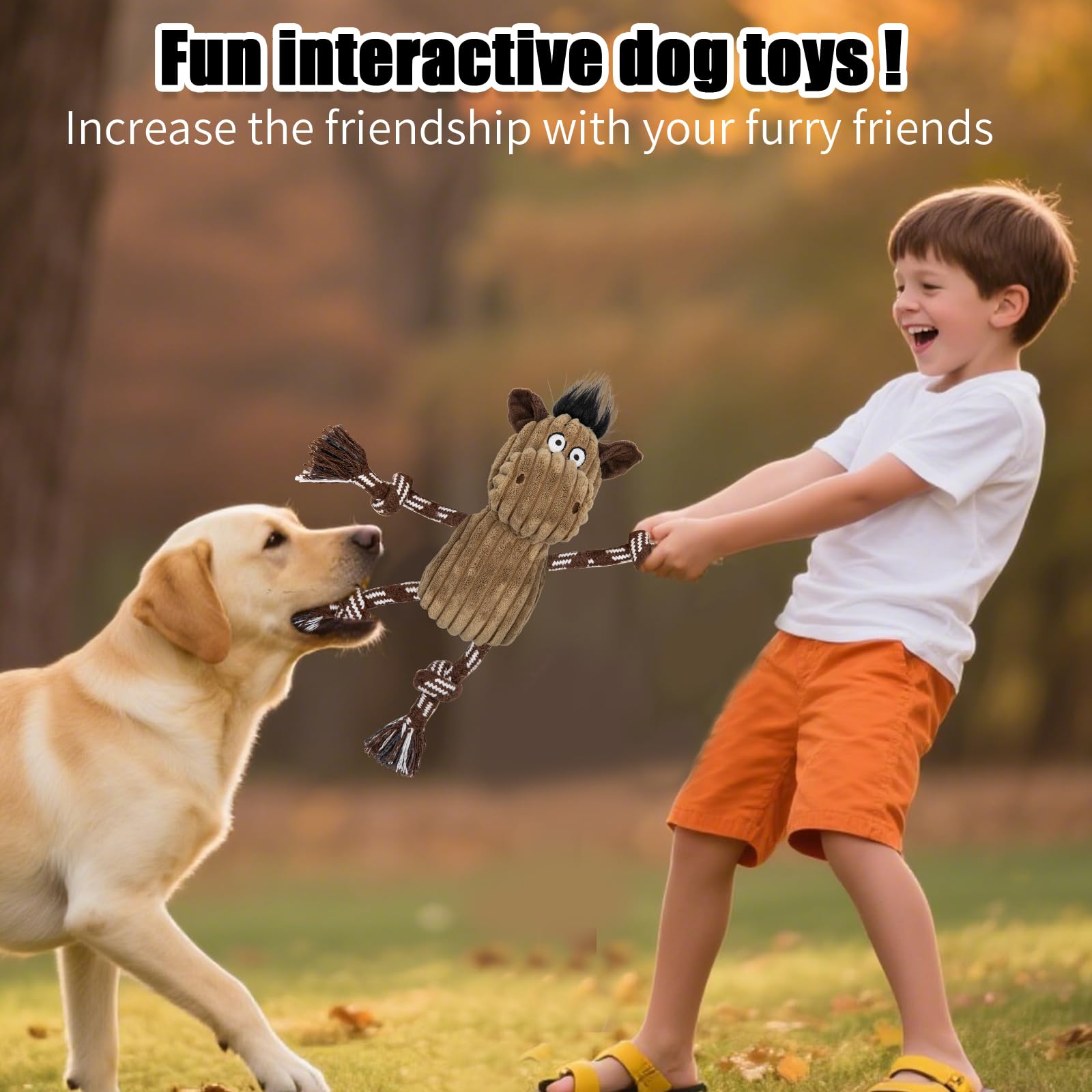 Luudoogs Juguete peluche burro: masticación divertida y estable.