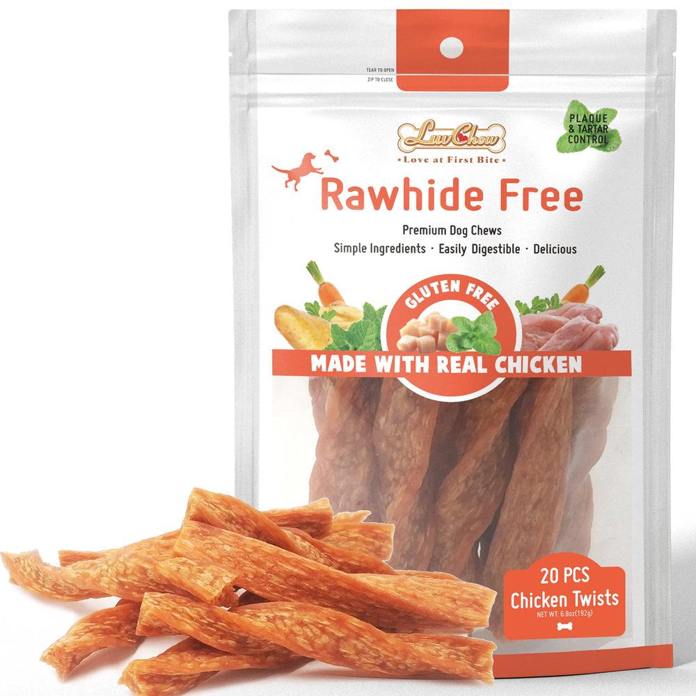 LuvChew Paquete de palillo de pollo, frente, premio sabroso para perros