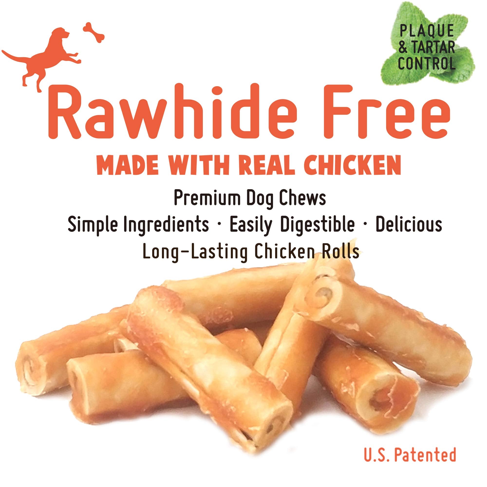 LuvChew Rollos de Pollo Mini con pollo real para perros activos.