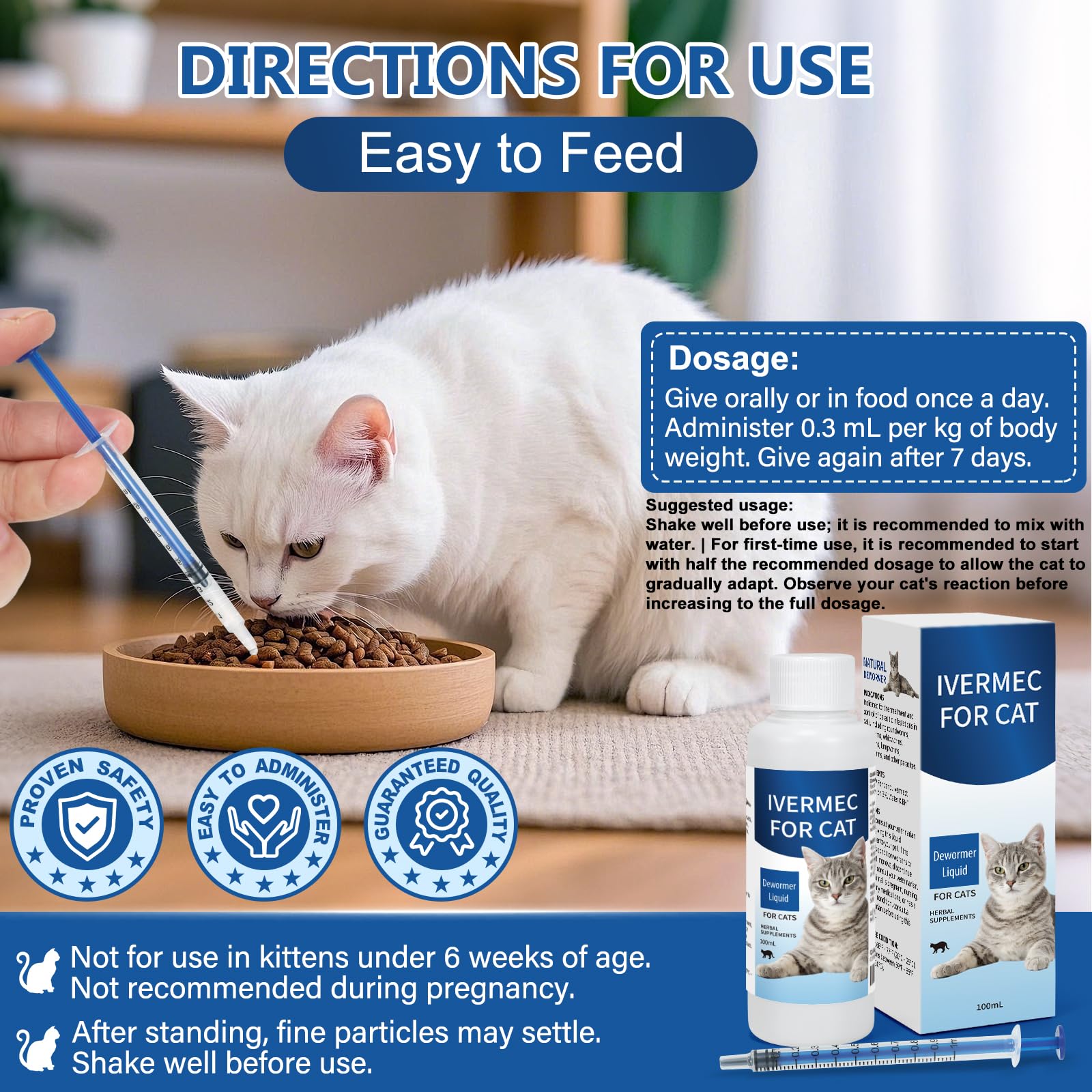 LuxeVib Desparasitante para gatos, almacenamiento-condiciones: conservar a temperatura adecuada