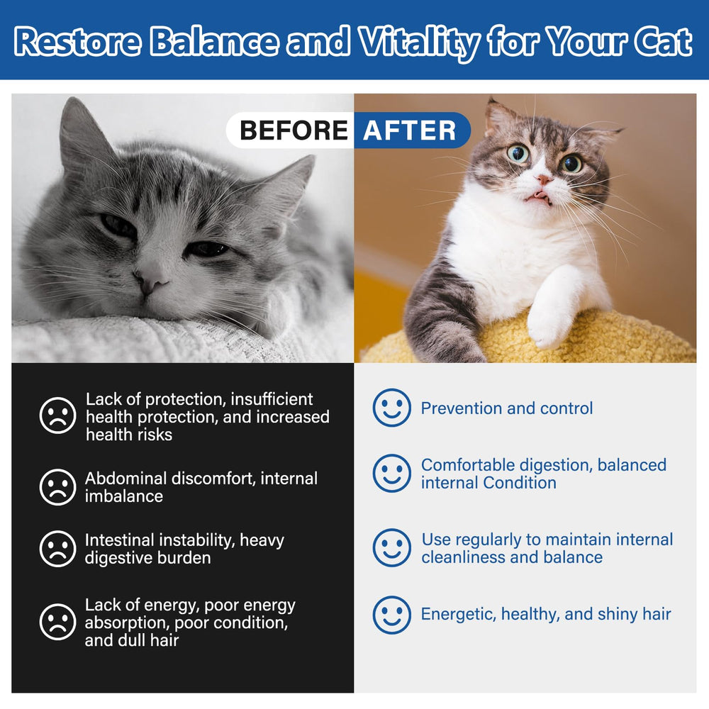 LuxeVib Desparasitante para gatos, digestivo-sano: promueve un sistema digestivo suave