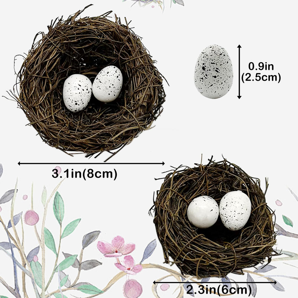 LWINGFLYER nido de ratán miniatura con huevos de espuma, decoraciones duraderas