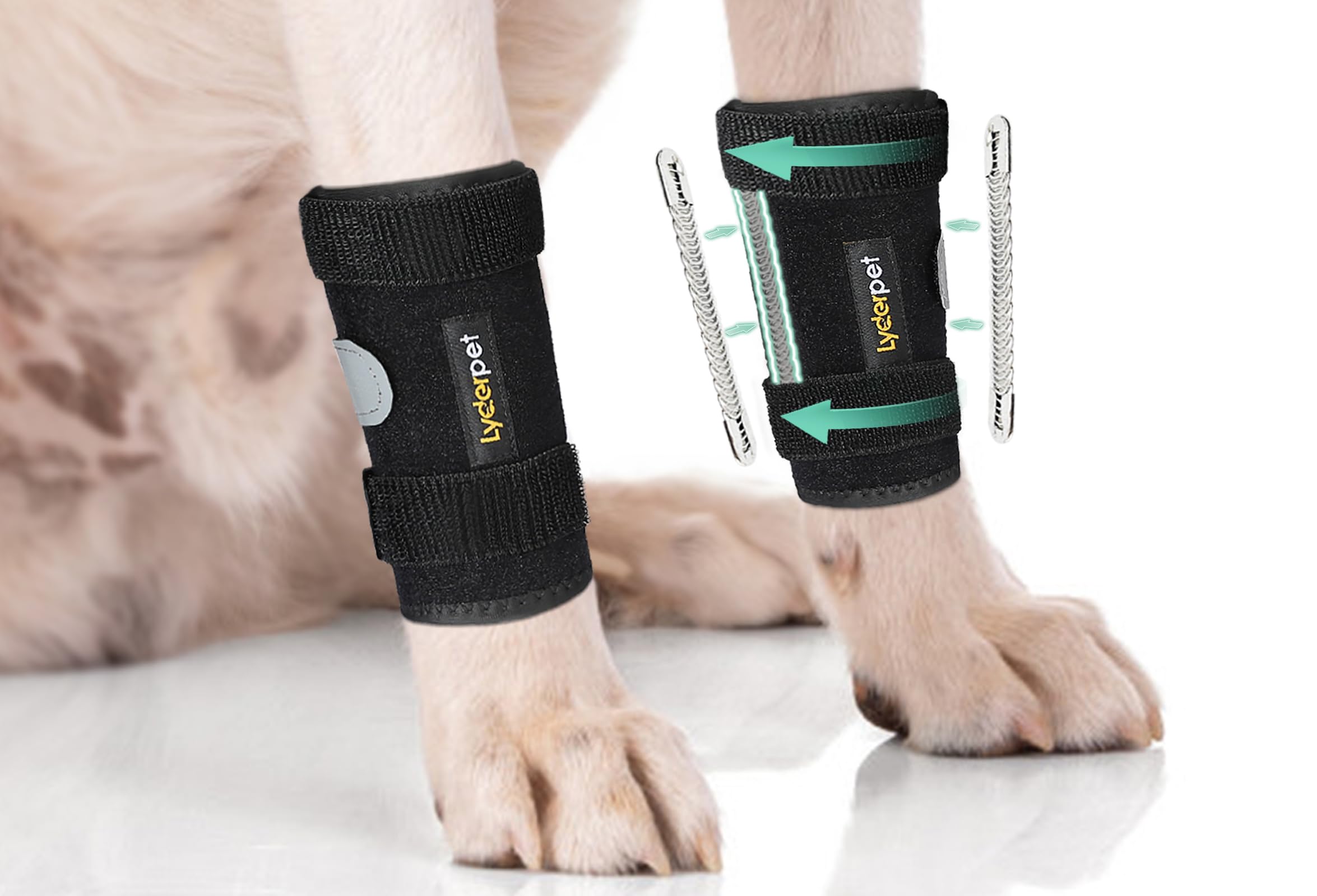 Lyderpet ortesis-pata-delantera para perro ofrece soporte estable.
