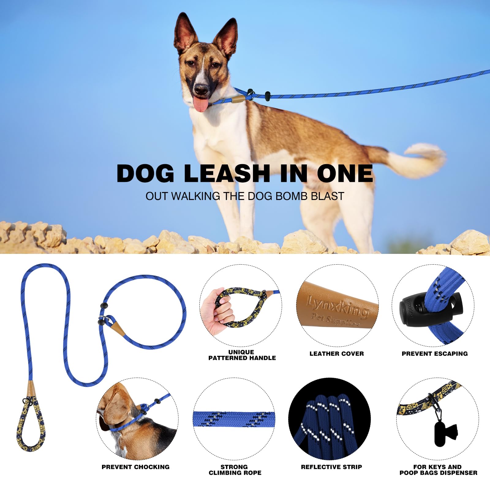 Lynxking Slip Lead mango acolchado para agarre cómodo