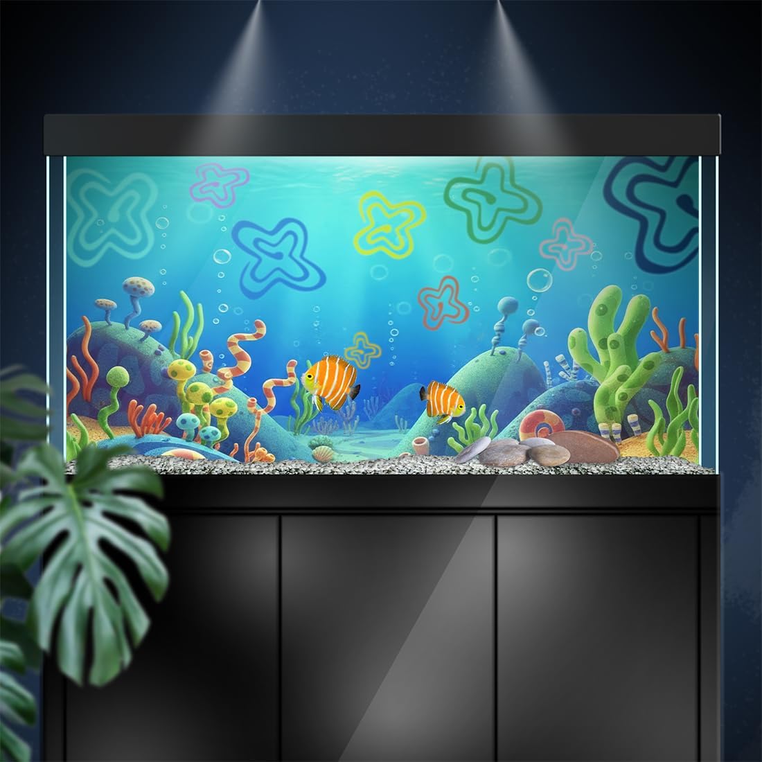 LYYAB fondo acuario oculta cables y manchas para un aspecto limpio.